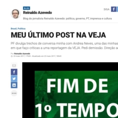 PGR diz que não usou conversa de Reinaldo Azevedo em ação