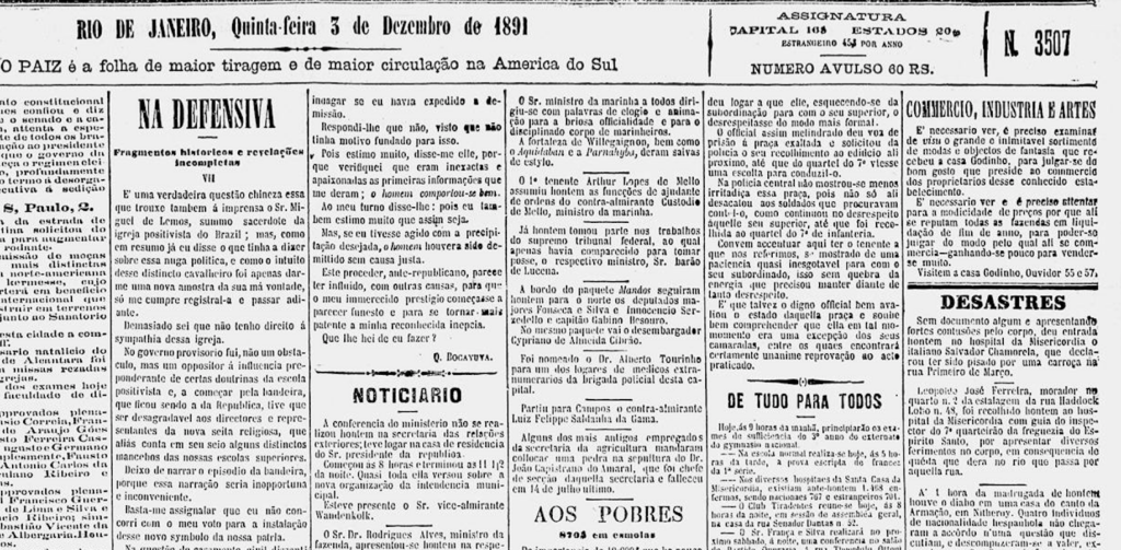 Barão de Lucena O Paiz, de dezembro de 1891